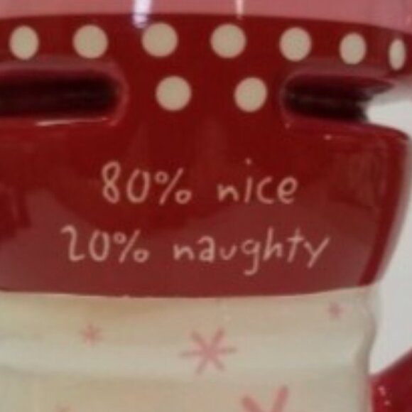 Christmas Holiday Mug – 80% Nice 20% Naughty 100% Merry Christmas Ceramic Cup - Picture 2 of 8